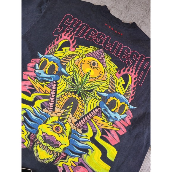 NWT Vie Riche Shirt Mens XL Gray Acid Wash Synesthesia Short Sleeve Graphic Tee